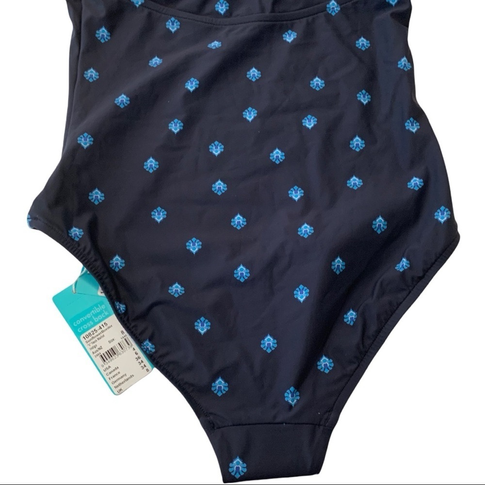 Seafolly Sunflower border Maillot Swimsuit Blue 4 - Picture 10 of 15